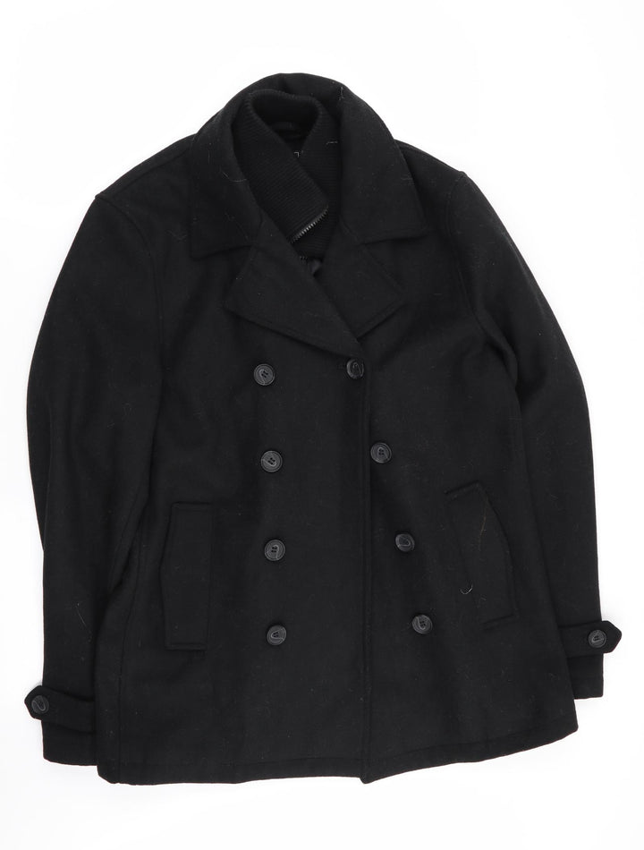 Peacocks Womens Black   Overcoat Coat Size M