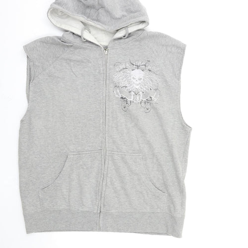 Cedar Wood State Mens Grey   Full Zip Hoodie Size L