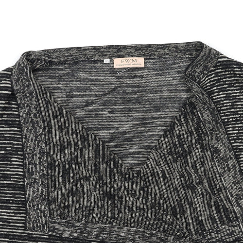 EWM Womens Black  Knit Cardigan Jumper Size 24