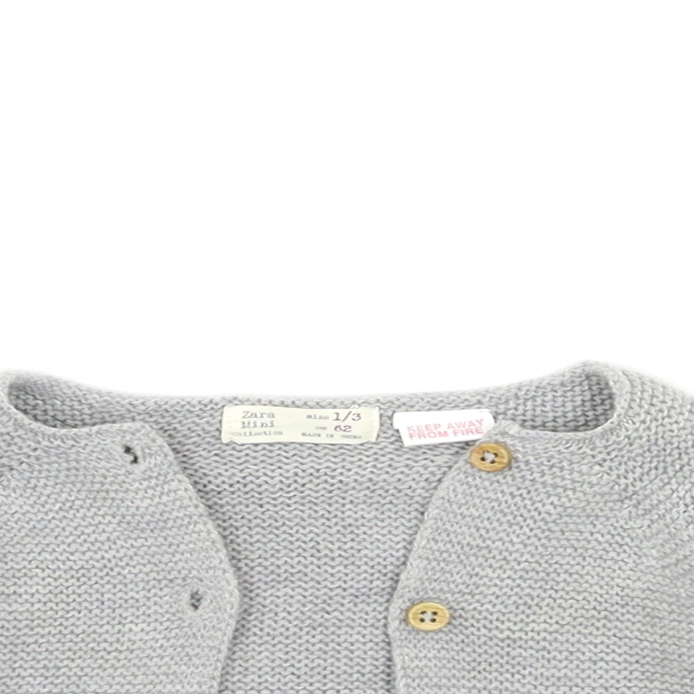 Zara Baby Grey  Knit Cardigan Jumper Size 0-3 Months