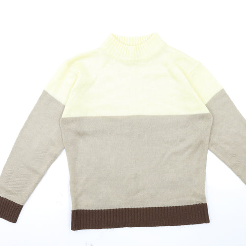 Damart Womens Beige Striped Knit Pullover Jumper Size 10
