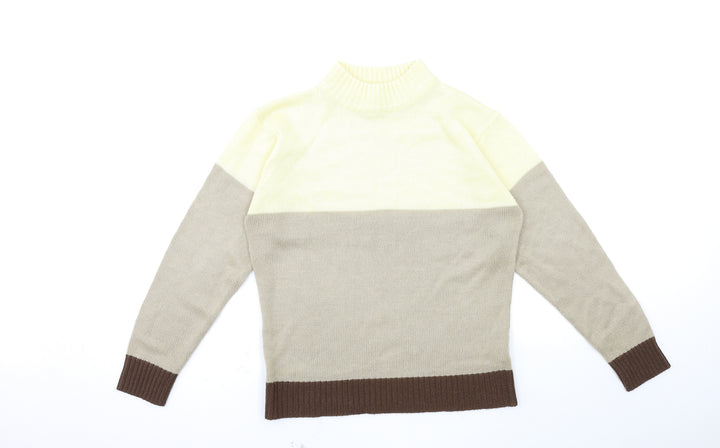 Damart Womens Beige Striped Knit Pullover Jumper Size 10