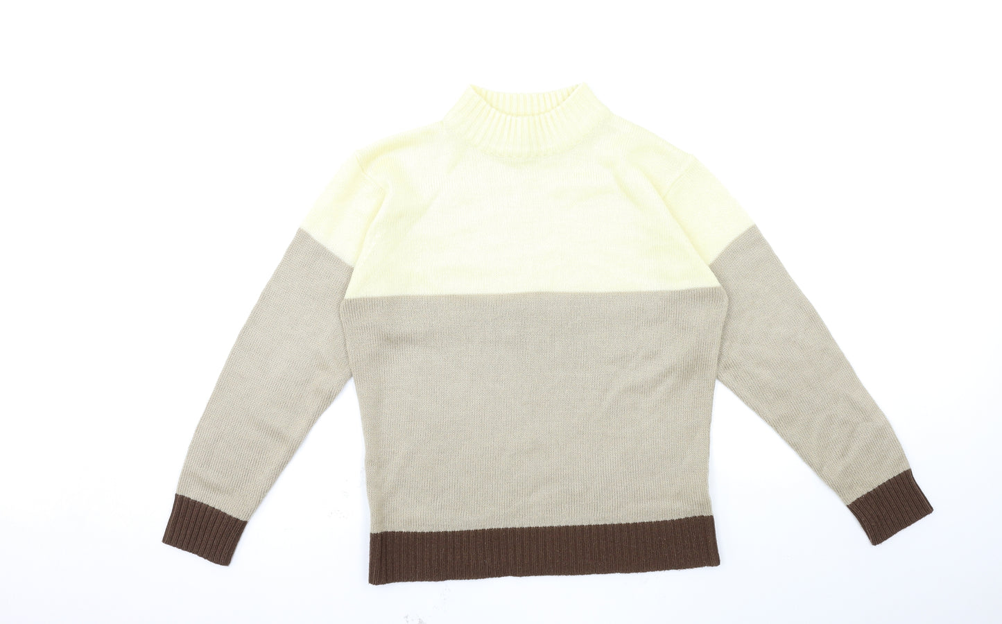 Damart Womens Beige Striped Knit Pullover Jumper Size 10