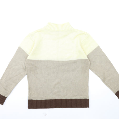 Damart Womens Beige Striped Knit Pullover Jumper Size 10