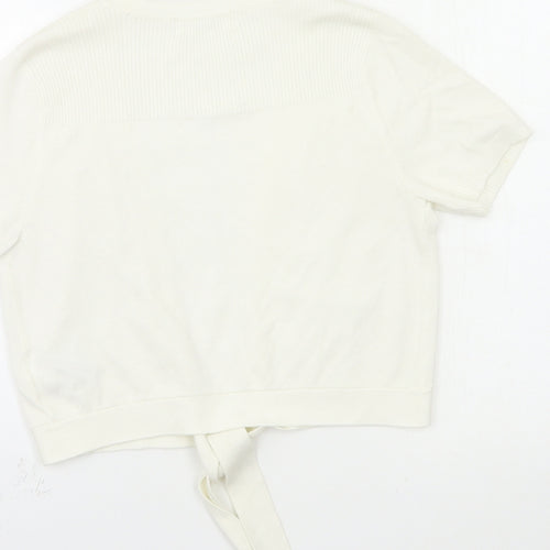 Marks and Spencer Womens White  Knit Cardigan Jumper Size 10