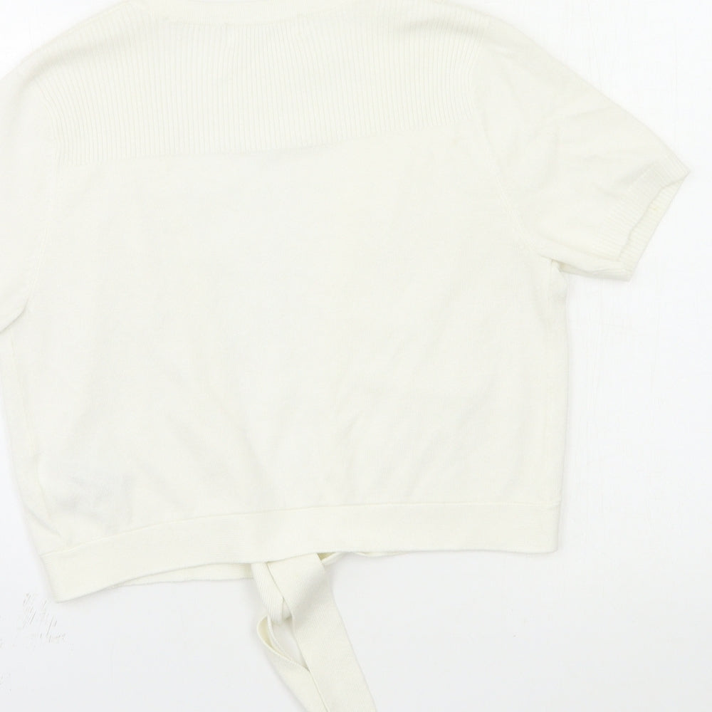 Marks and Spencer Womens White  Knit Cardigan Jumper Size 10