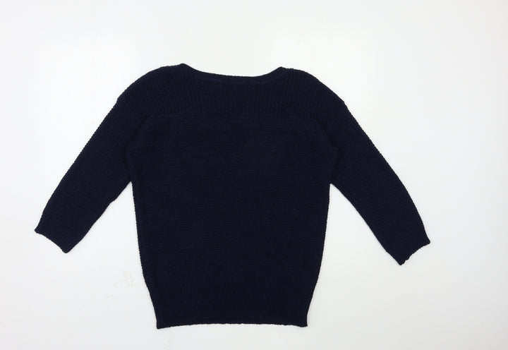 Wallis Womens Blue  Knit Pullover Jumper Size S