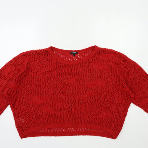 Papaya Womens Red  Knit Pullover Jumper Size 16
