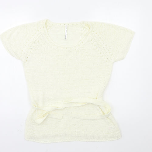 E-vie Womens White  Knit  Jumper Size 14