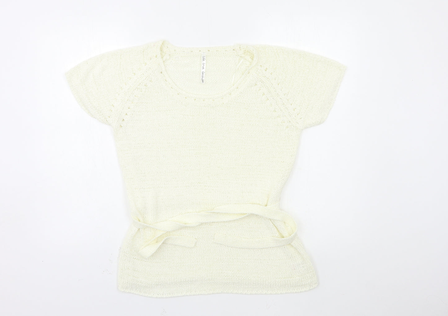 E-vie Womens White  Knit  Jumper Size 14