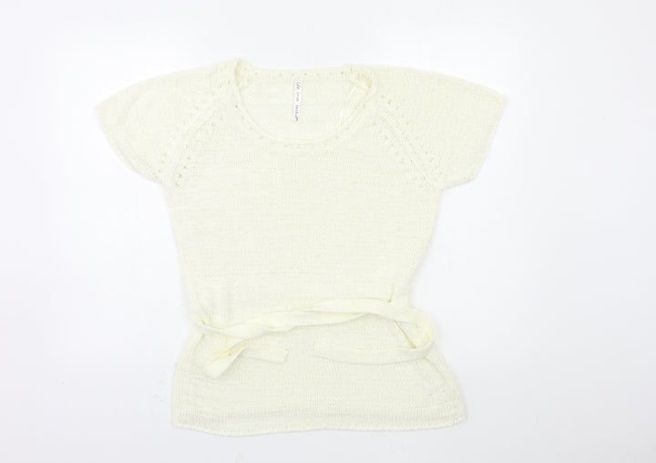 E-vie Womens White  Knit  Jumper Size 14