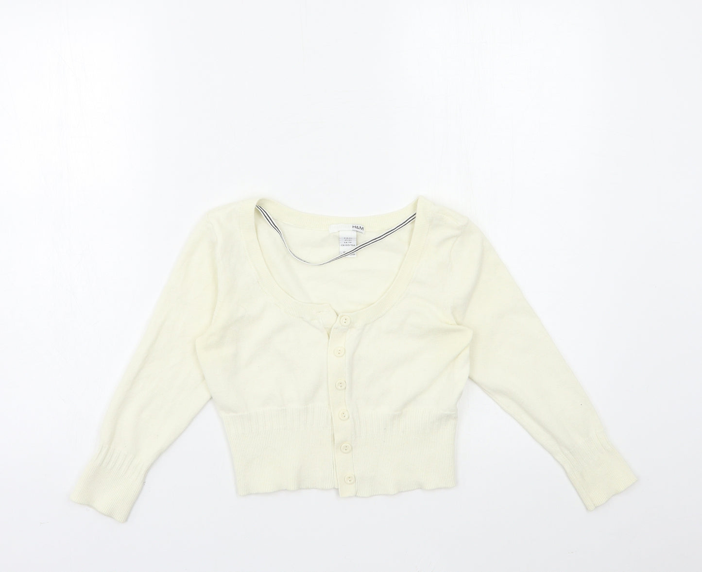 H&M Womens Beige  Knit Cardigan Jumper Size XS