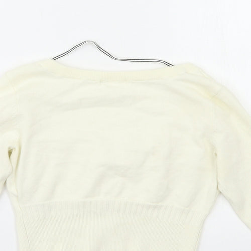 H&M Womens Beige  Knit Cardigan Jumper Size XS