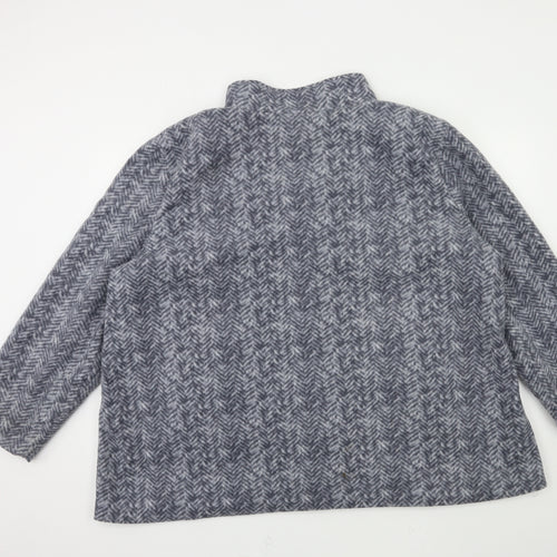 Anne De Lancay Womens Grey Check  Overcoat Coat Size 2XL