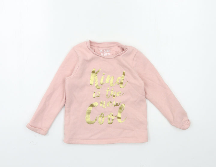 F&F Girls Pink Pullover Sweatshirt Size 3-4 Years