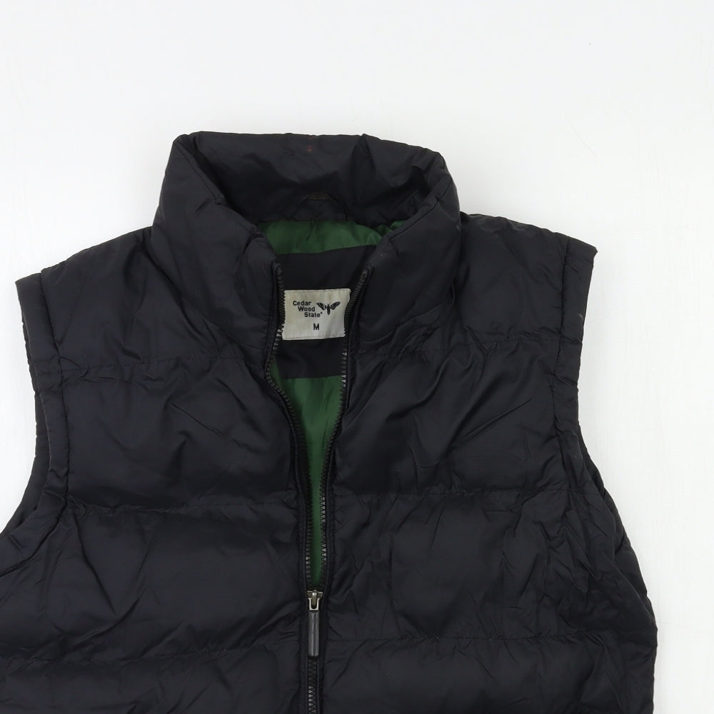 Cedar Wood State Mens Black   Gilet Coat Size M