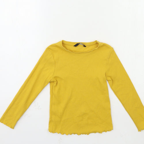 George Girls Yellow   Basic T-Shirt Size 5-6 Years