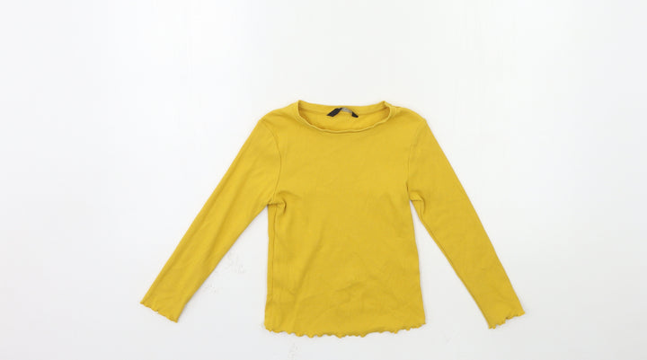 George Girls Yellow Basic T-Shirt Size 5-6 Years