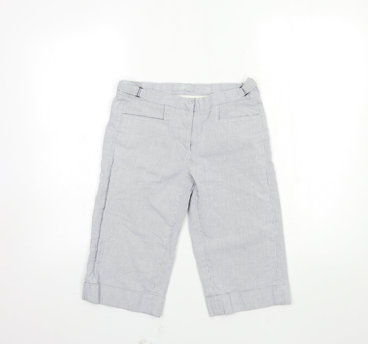 FARH Womens Blue Striped  Cropped Trousers Size 28 in