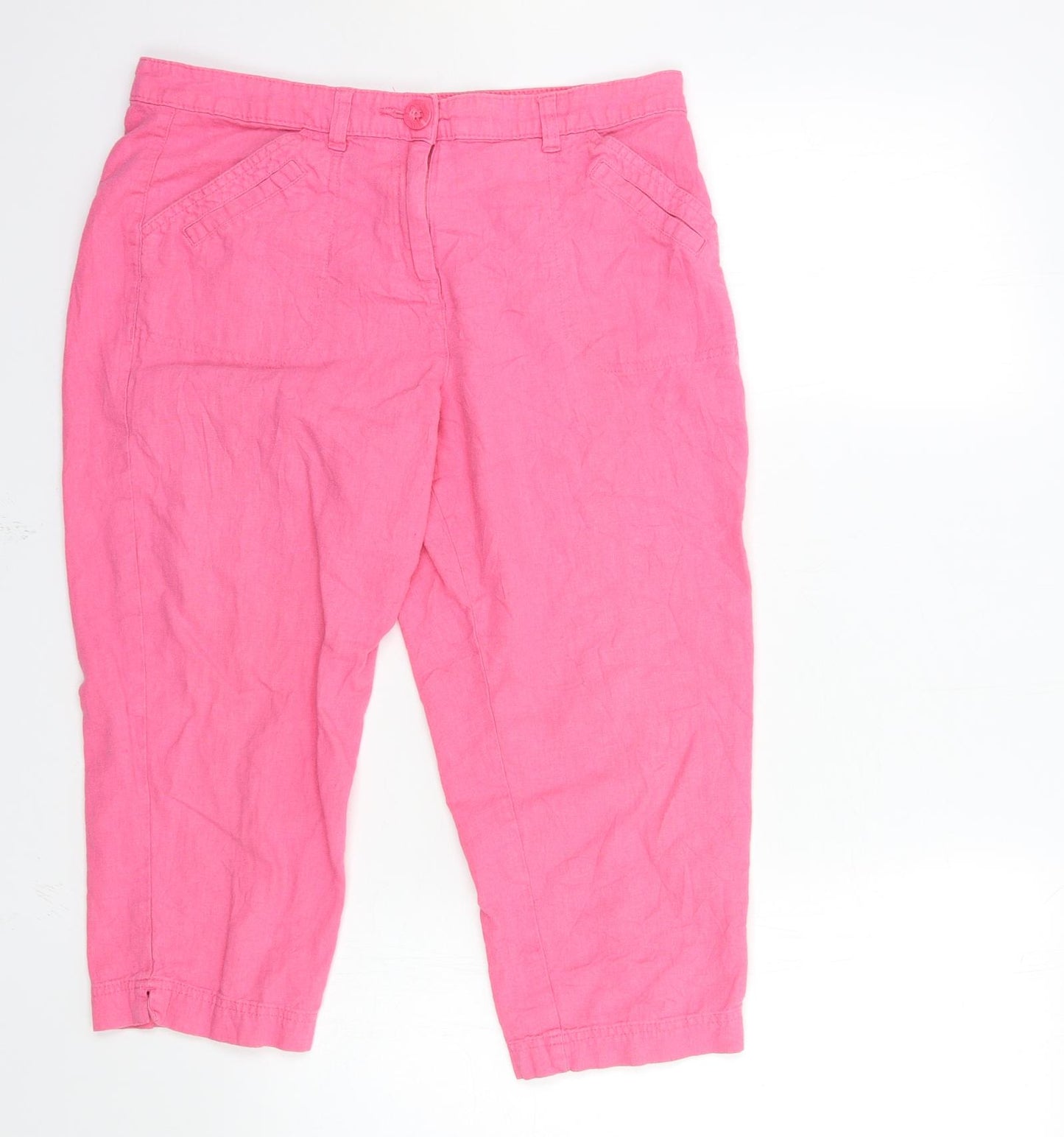 BHS Womens Pink   Cropped Trousers Size 12 L20 in