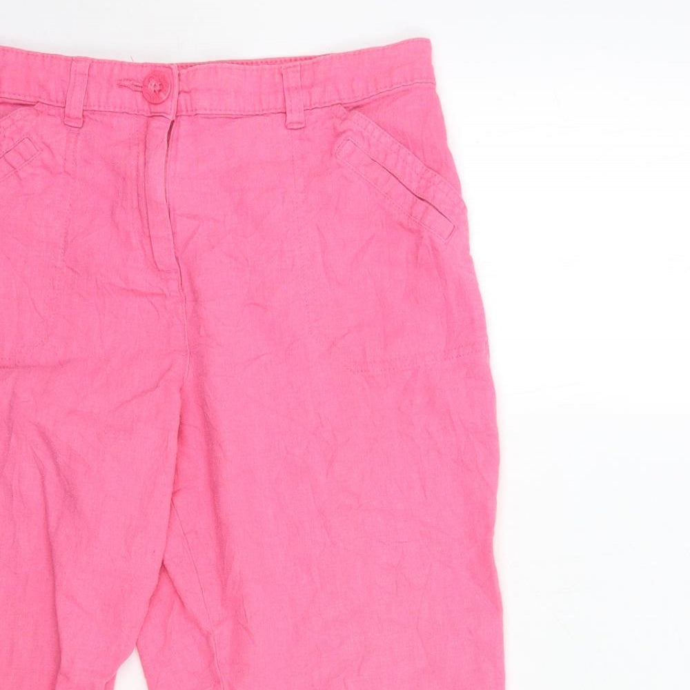 BHS Womens Pink   Cropped Trousers Size 12 L20 in