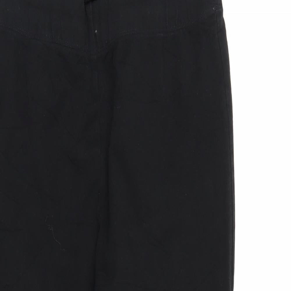 M&S Womens Black   Cropped Trousers Size 14 L24 in