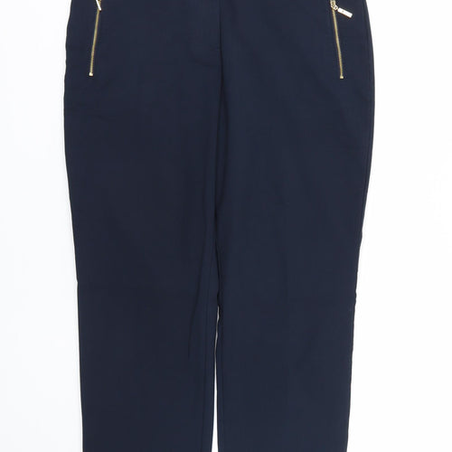 Per Una Womens Blue   Cropped Trousers Size 14 L27 in