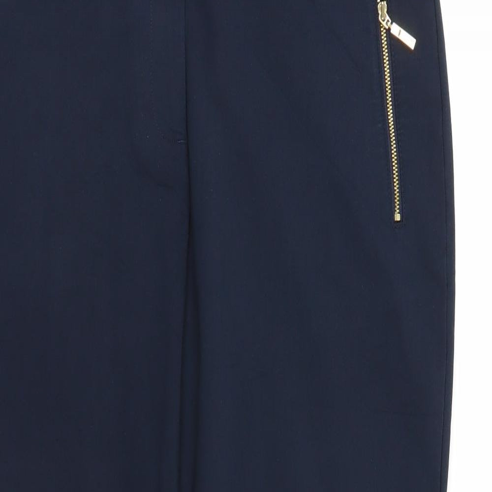 Per Una Womens Blue   Cropped Trousers Size 14 L27 in