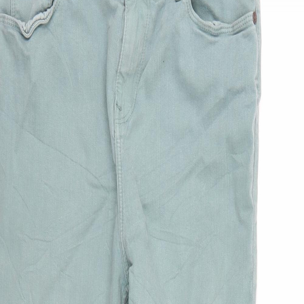 Fat Face Womens Green  Denim Cropped Jeans Size 14 L23 in