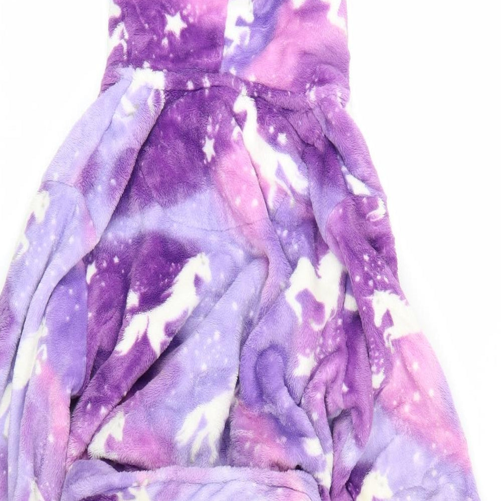 Preworn Girls Purple Polka Dot  Cami Gown Size 8-9 Years  - Unicorn