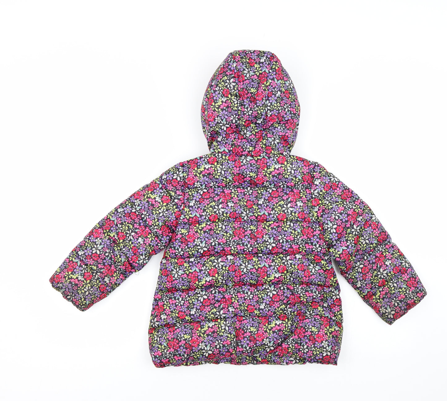 Matalan Girls Multicoloured Floral  Puffer Jacket Coat Size 4-5 Years
