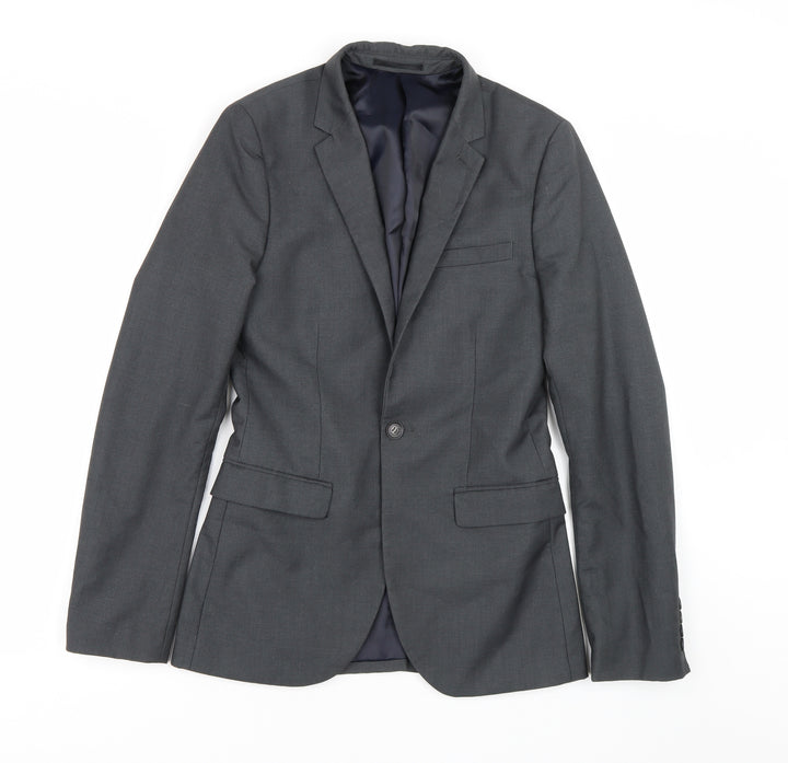 Topshop Mens Grey   Jacket Suit Size 34