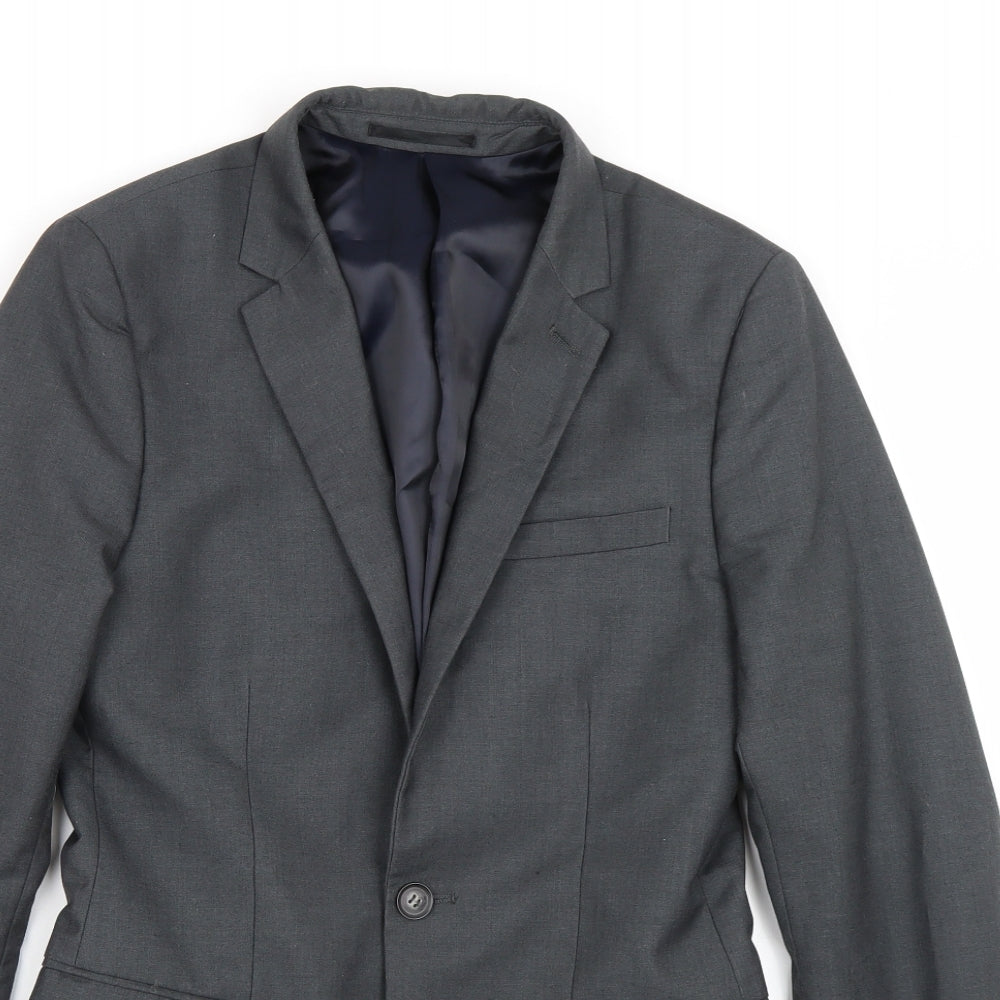 Topshop Mens Grey   Jacket Suit Size 34