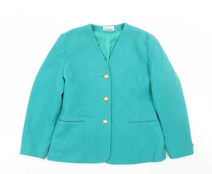 Nico Nico Womens Green Overcoat Coat Size 14