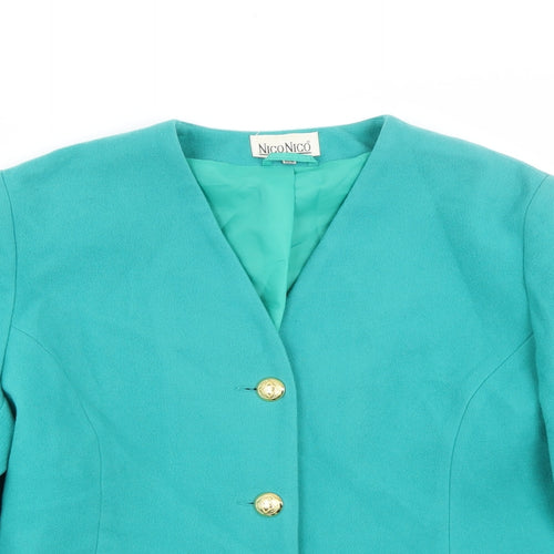 Nico Nico Womens Green   Overcoat Coat Size 14
