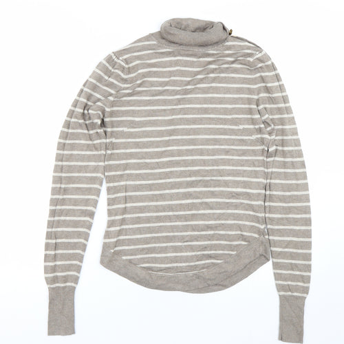 Warehouse Womens Brown Striped  Pullover Jumper Size 8