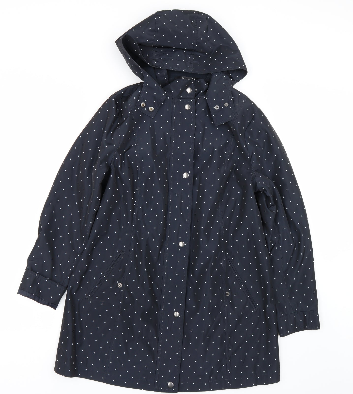 Bonmarché Womens Blue Polka Dot  Rain Coat Coat Size 12