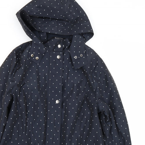 Bonmarché Womens Blue Polka Dot  Rain Coat Coat Size 12