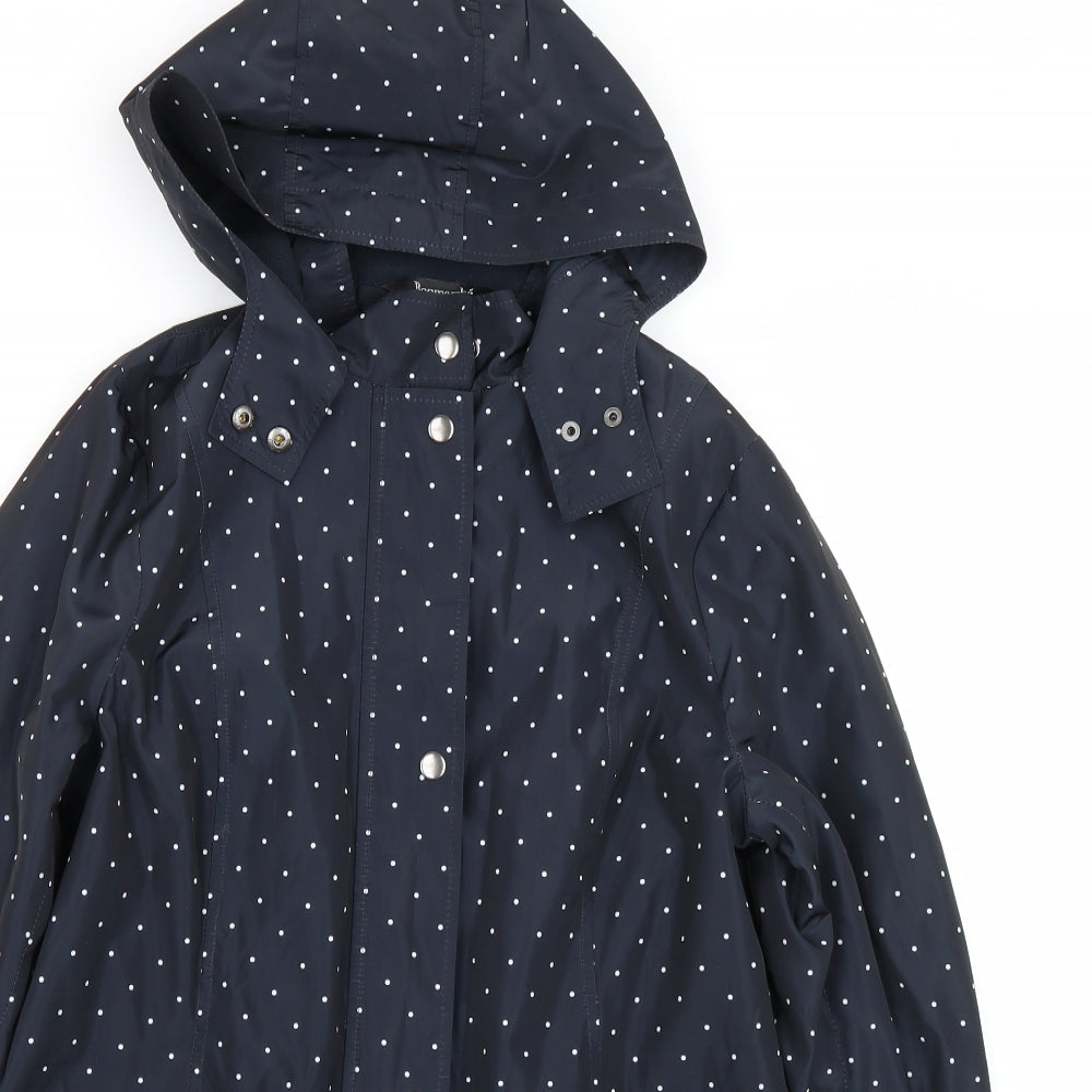 Bonmarché Womens Blue Polka Dot  Rain Coat Coat Size 12