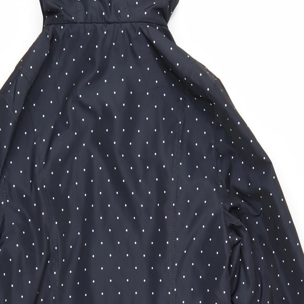 Bonmarché Womens Blue Polka Dot  Rain Coat Coat Size 12