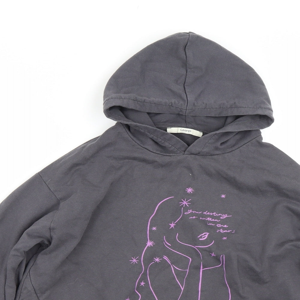 George Girls Grey   Pullover Hoodie Size 9-10 Years