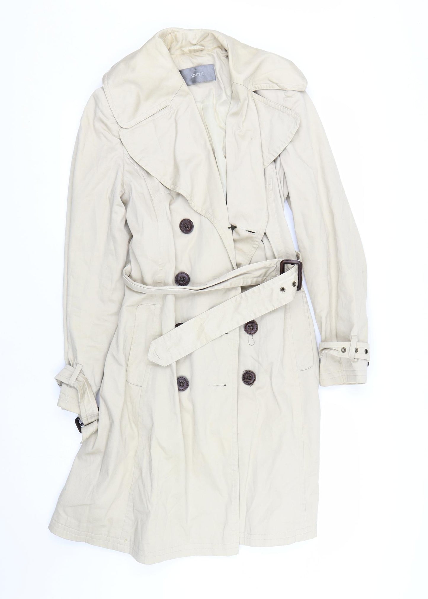 South Womens Beige   Trench Coat Coat Size 8