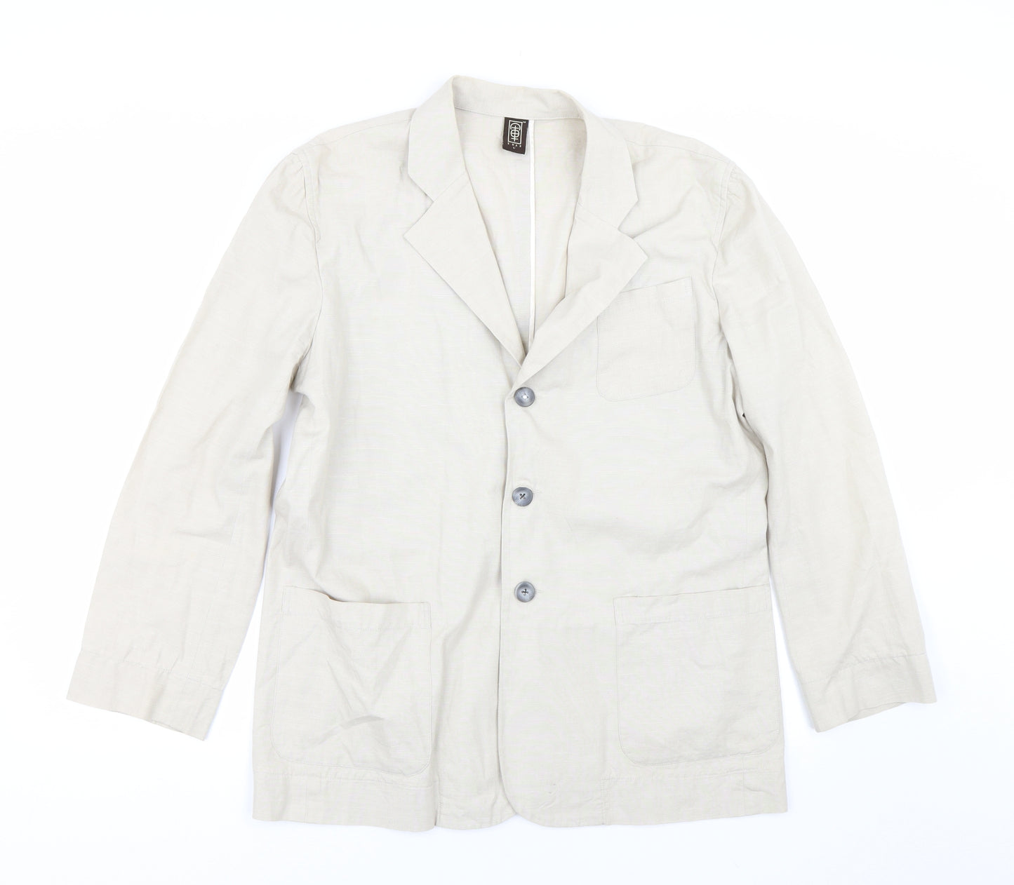 Kwan Womens Beige   Jacket Blazer Size L