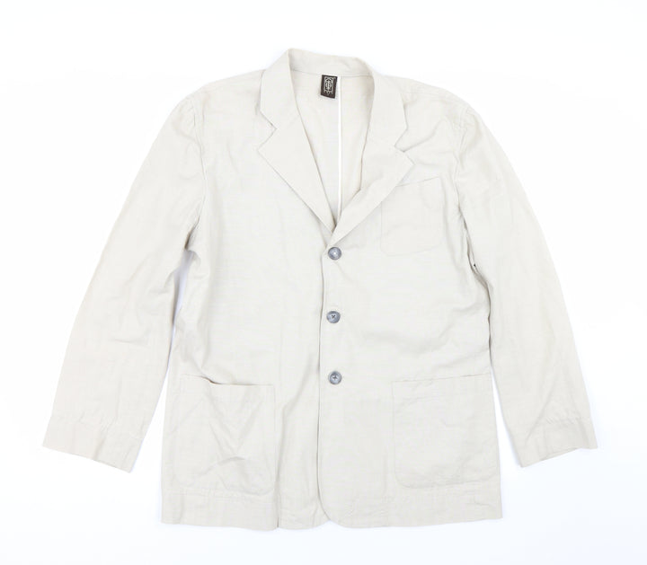 Kwan Womens Beige   Jacket Blazer Size L