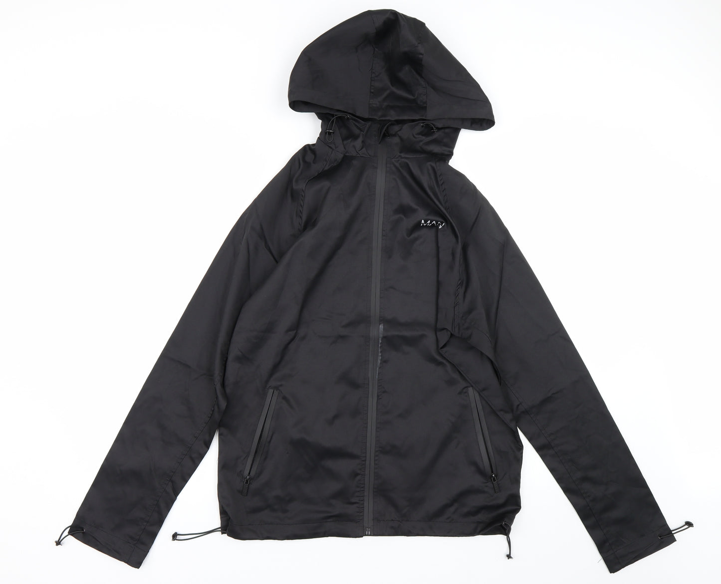 Boohoo Mens Black   Windbreaker Coat Size M