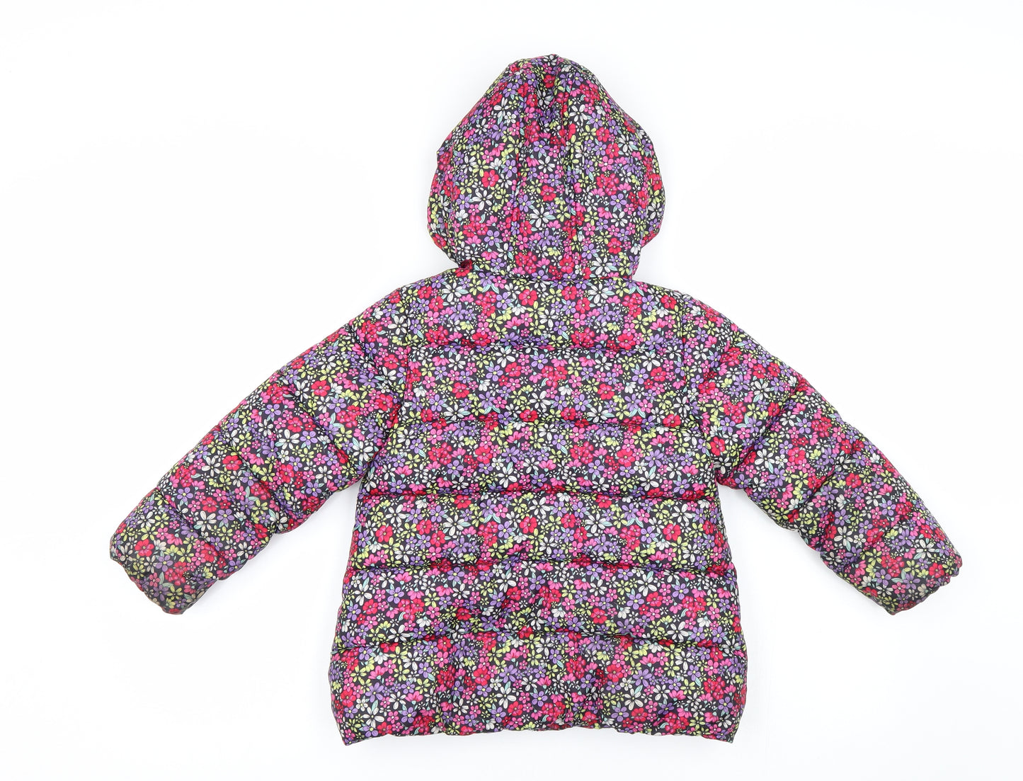 Matalan Girls Multicoloured Floral  Puffer Jacket Coat Size 5-6 Years
