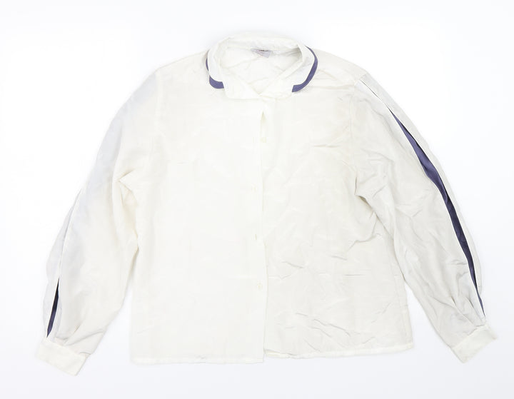 Kollecibles Womens White Basic Button-Up Size 14