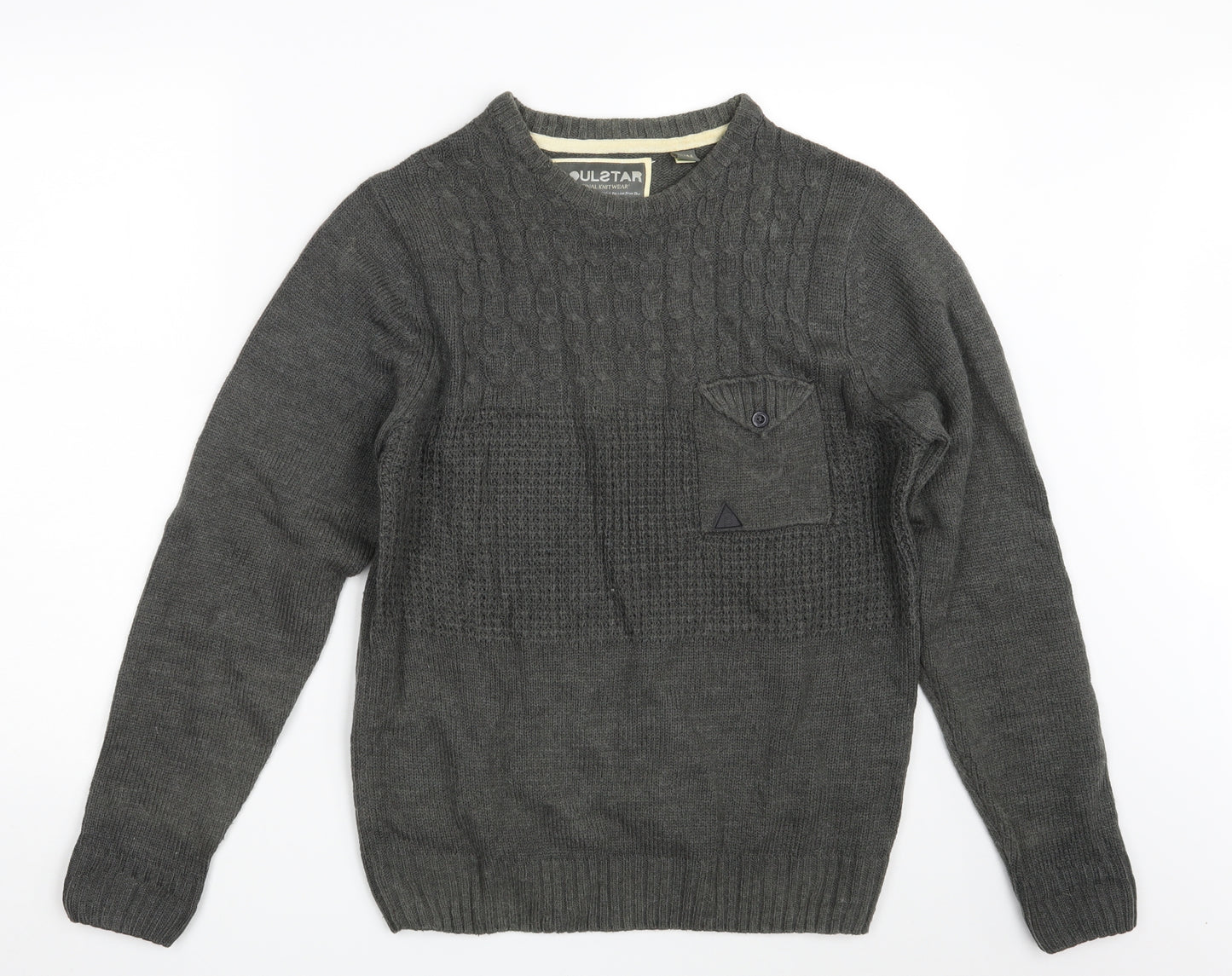 Soulstar Mens Grey   Pullover Jumper Size M