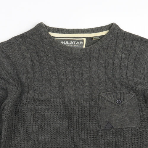 Soulstar Mens Grey   Pullover Jumper Size M