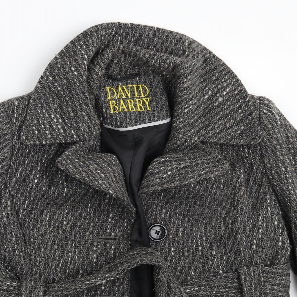 David Berry Womens Grey   Overcoat Coat Size 16